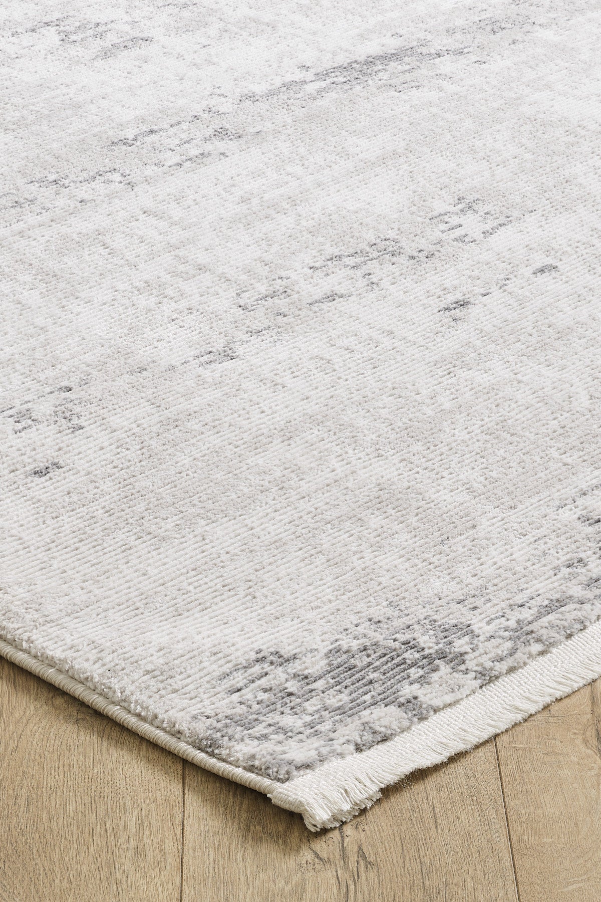 Toscana Koleksiyonu 3.5m² 150x230cm Krem-gri Renk Polyester Iplik Düz Saçaklı Makine Dokuma Halı - Ottofis Halı