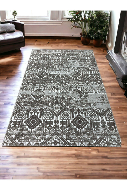 Laura Koleksiyonu Bej Renk 4 Metrekare 150x230cm %100 Akrilik Iplik Saçaksız Makine Dokuma Salon Mutfak Yatak Odası Halısı