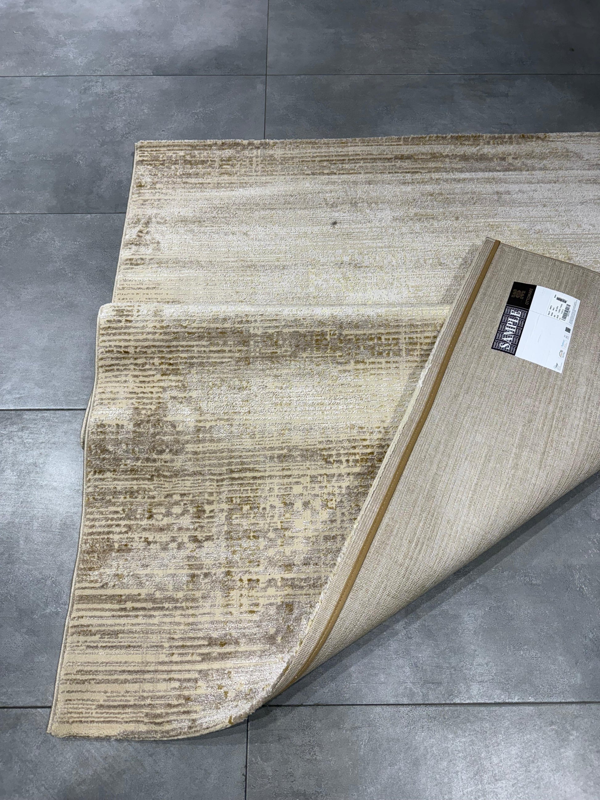 Impressive Koleksiyonu 4 Metrekare Bej Krem  Modern Salon Mutfak Yatak Odası Halısı - Ottofis Halı