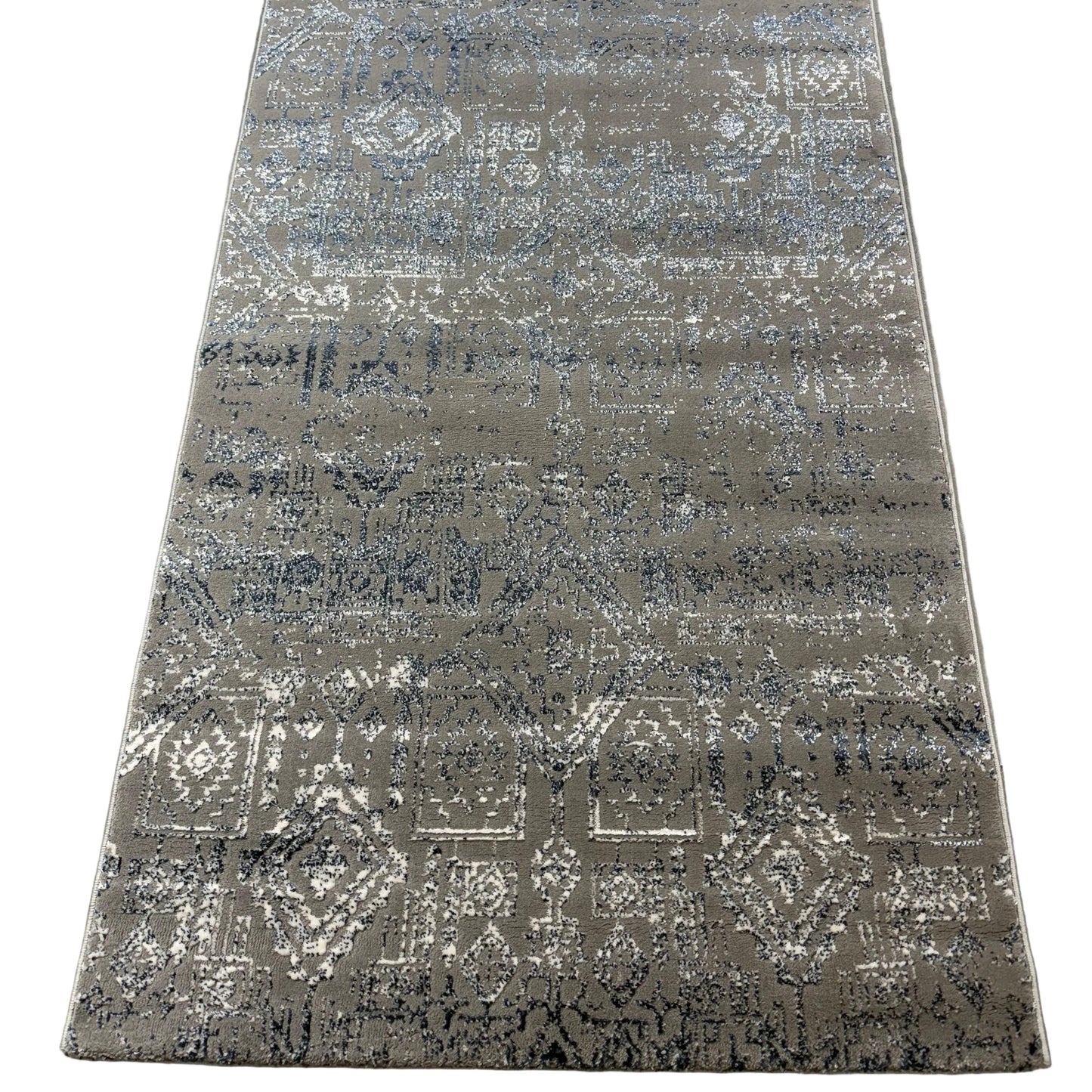 Mavi gri yolluk halı detay görünüm