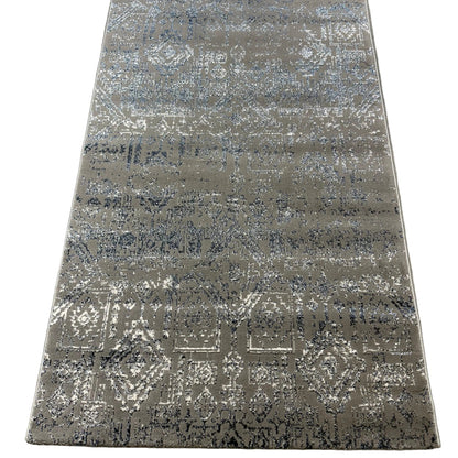 Mavi gri yolluk halı detay görünüm