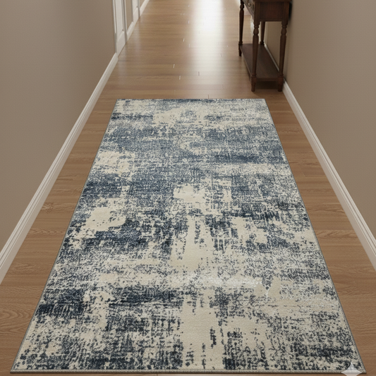 Mavi gri koridor halısı Laura koleksiyonu 2634A