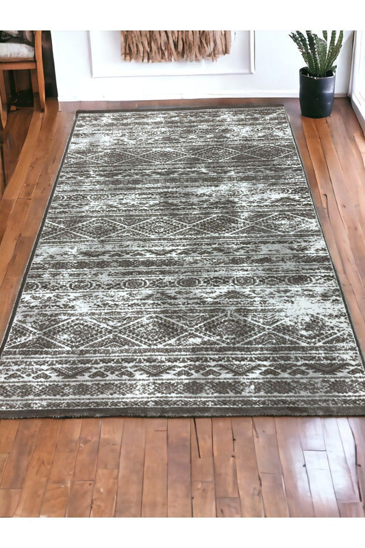 Laura Koleksiyonu Bej 4 Metrekare 150x230cm %100 Akrilik Iplik Saçaksız Makine Dokuma Salon Mutfak Yatak Odası Halısı