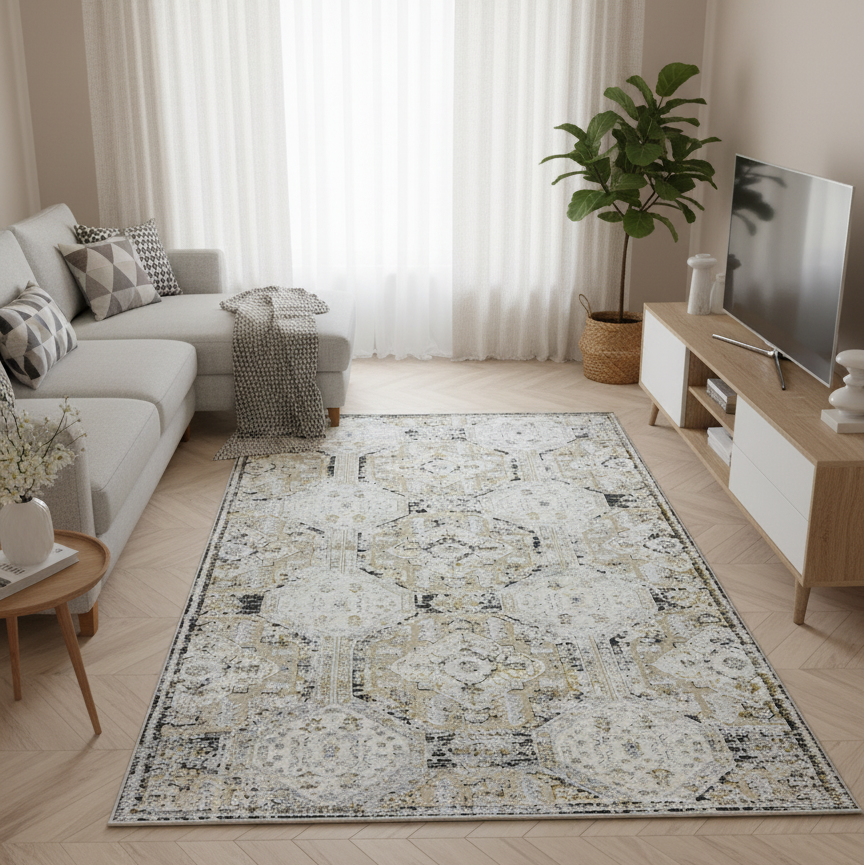 Impressive Koleksiyonu 4 Metrekare Klasik Desenli Salon Mutfak Yatak Odası Halısı - Ottofis Halı