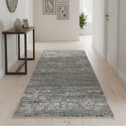 Mavi gri koridor halısı Laura koleksiyonu