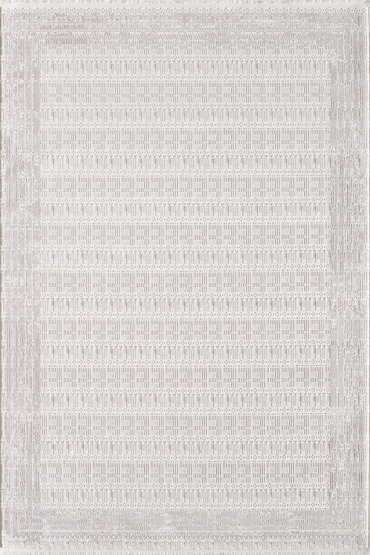 Toscana Koleksiyonu 3.5m² 150x230cm Krem Renk Polyester Iplik Düz Saçaklı Makine Dokuma Halı - Ottofis Halı