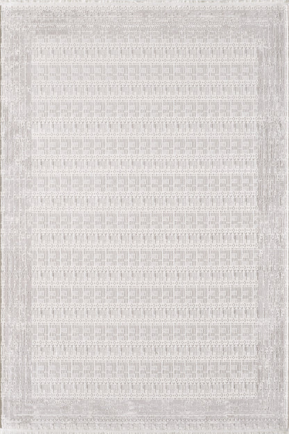 Toscana Koleksiyonu 3.5m² 150x230cm Krem Renk Polyester Iplik Düz Saçaklı Makine Dokuma Halı - Ottofis Halı