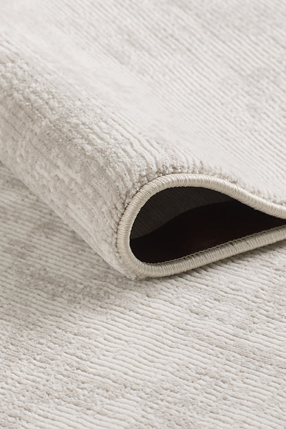 Toscana Koleksiyonu 3.5m² 150x230cm Bej-Krem Renk Düz Saçaklı Makine Dokuma Halı - Ottofis Halı
