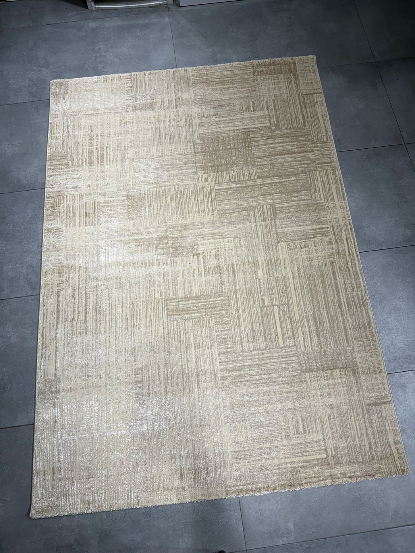 Impressive Koleksiyonu 4 Metrekare Bej Krem  Modern Salon Mutfak Yatak Odası Halısı - Ottofis Halı