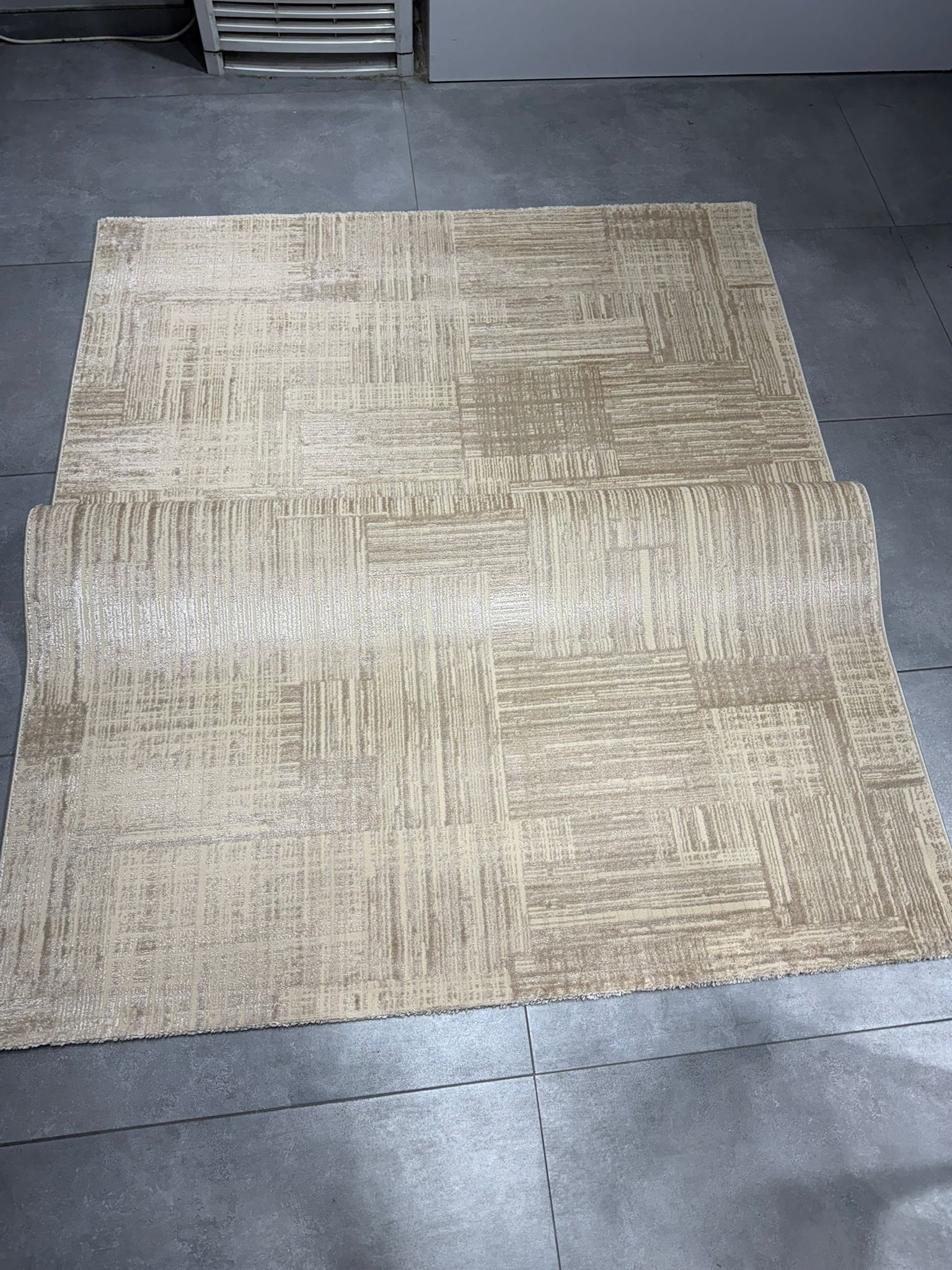 Impressive Koleksiyonu 4 Metrekare Bej Krem  Modern Salon Mutfak Yatak Odası Halısı - Ottofis Halı