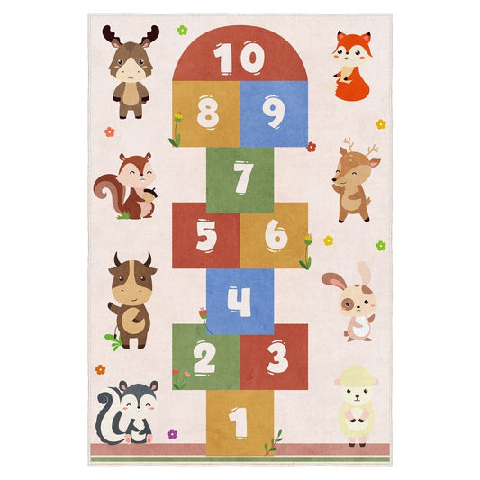 Hayvan Figürlü Renkli Eğitici Çocuk Odası Halısı FR185