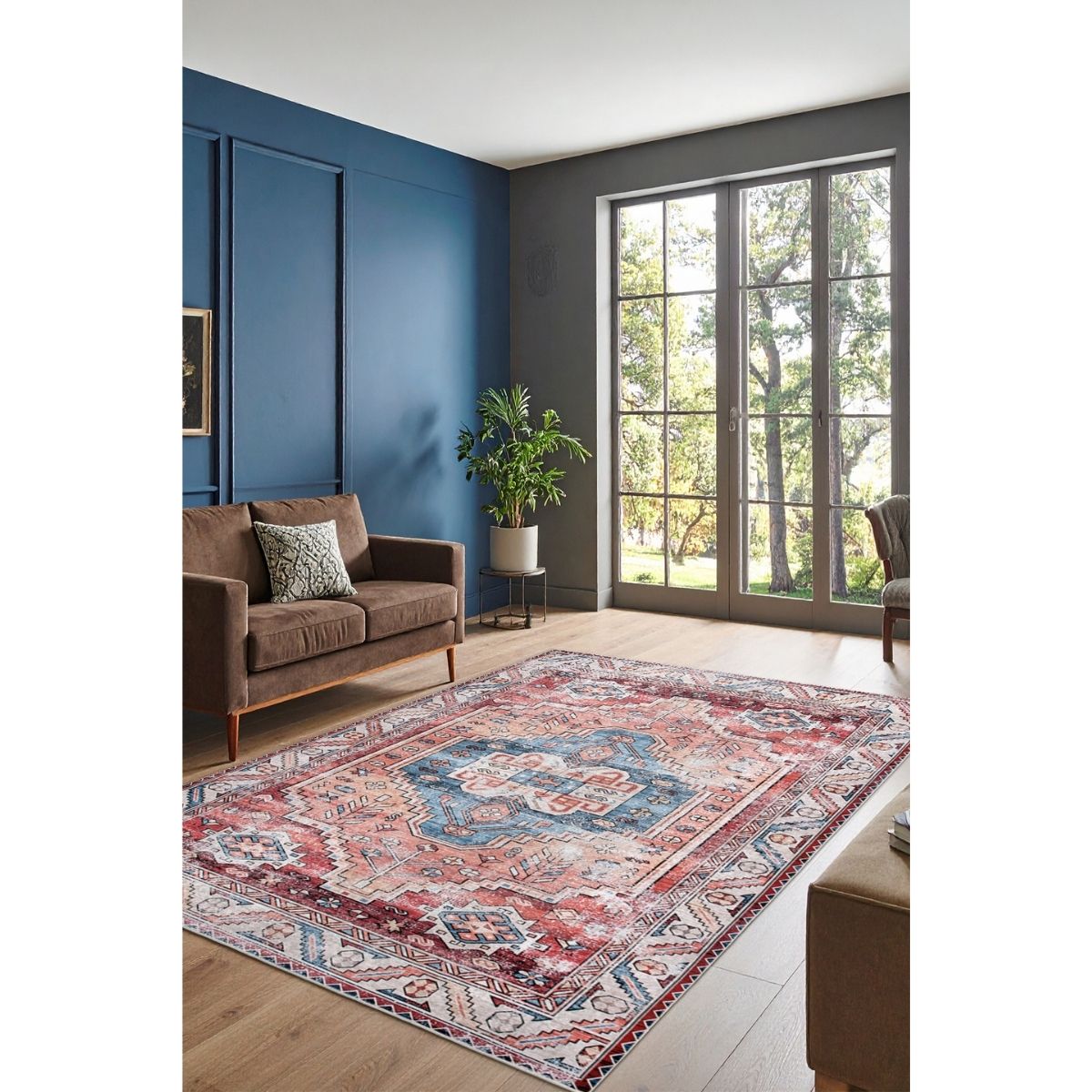 FR122 Klasik Motifli Dijital Baskı Dekoratif Salon Halısı