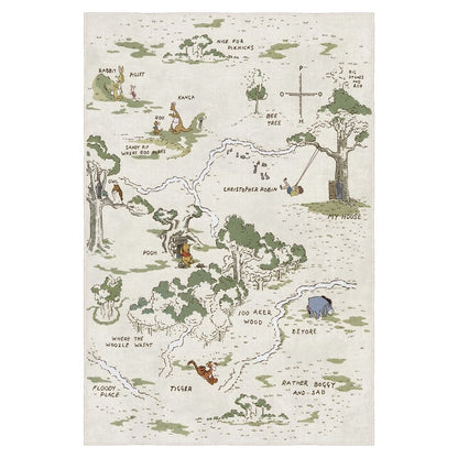 Ottofis Harita Desenli Dijital Baskı Kaymaz Taban Çocuk Odası Halısı FR151