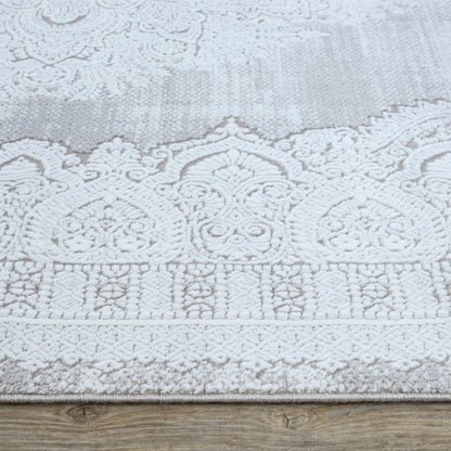 Concept Koleksiyonu Bej-Gri Saçaklı Makine Halısı - Ottofis Halı