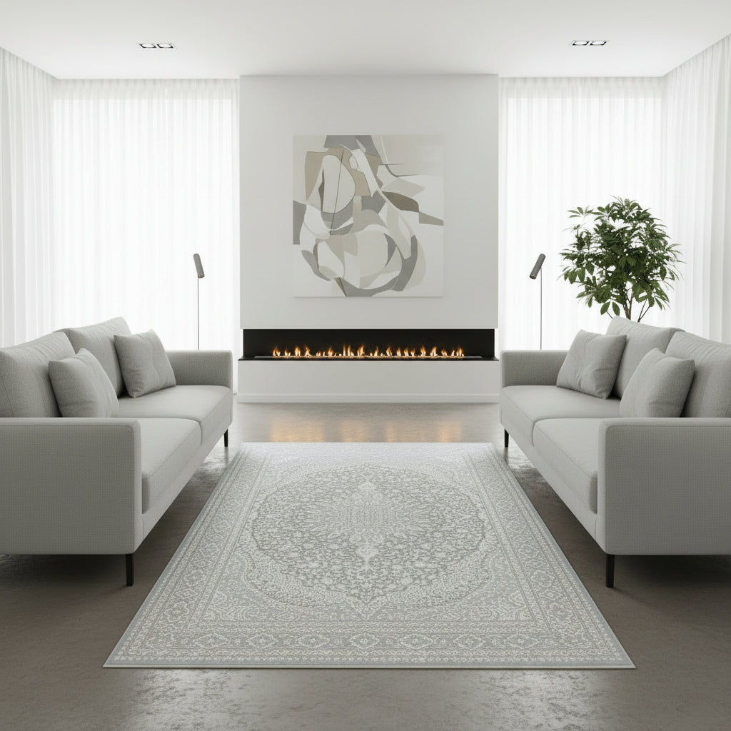 Concept Aura Stil Sahibi Geleceğin Zemininde: Bej-Gri Modern Halı 4 Metrekare (4 m²) - Ottofis Halı