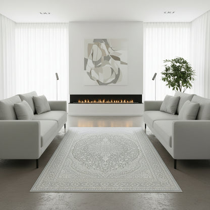 Concept Aura Stil Sahibi Geleceğin Zemininde: Bej-Gri Modern Halı 4 Metrekare (4 m²) - Ottofis Halı