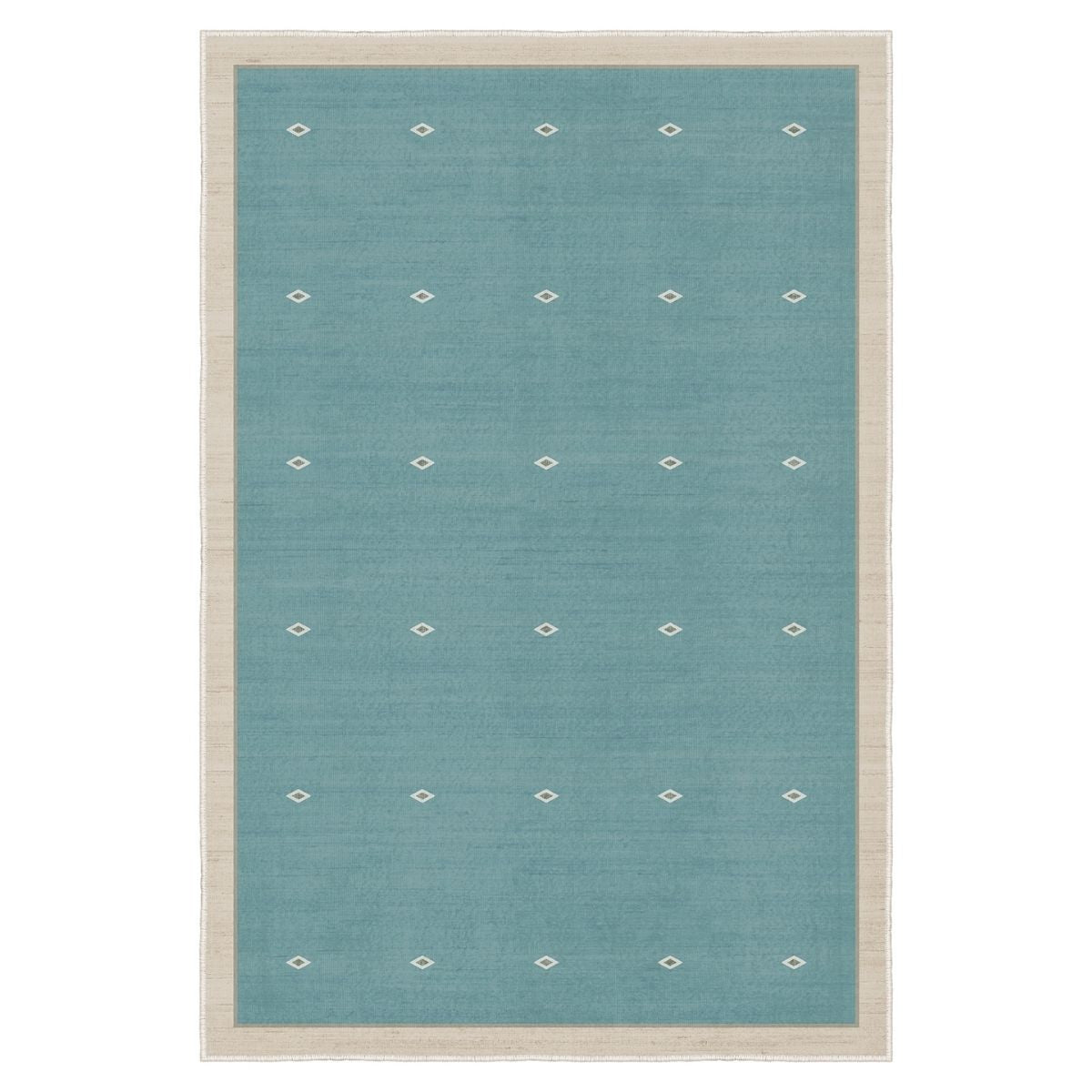 FR119 Minimal Desenli Turkuaz Dijital Baskı Modern Halı