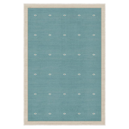 FR119 Minimal Desenli Turkuaz Dijital Baskı Modern Halı