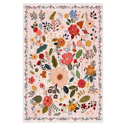 Ottofis FR143 Çiçek Desenli Dijital Baskı Dekoratif Salon Halısı