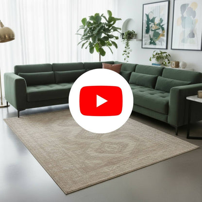 Impressive Serisi Klasik Tasarım Bej Krem Kahve Detaylı Saçaksız 4 Metrekare Salon Yatak Odası Halısı