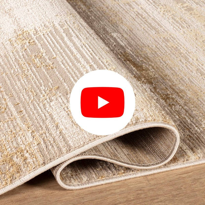 Impressive Serisi Modern Tasarım Bej Krem Sarı Detaylı Saçaksız 4 Metrekare Salon Yatak Odası Halısı